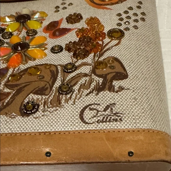 WONDERLAND Collins of Texas jeweled oranges and golden Tote - Picture 2 of 16